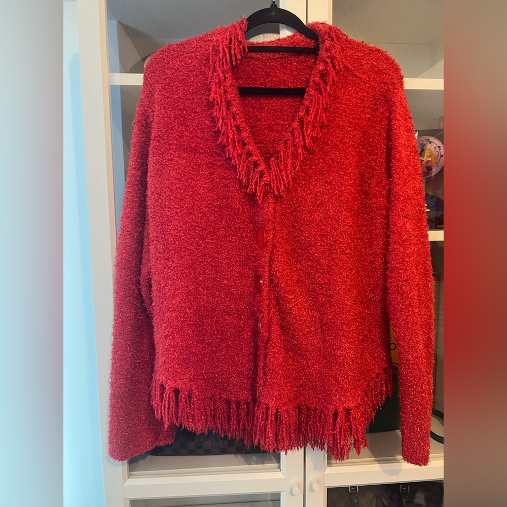 Vintage Soft Surroundings Cozy Fringe Cardigan